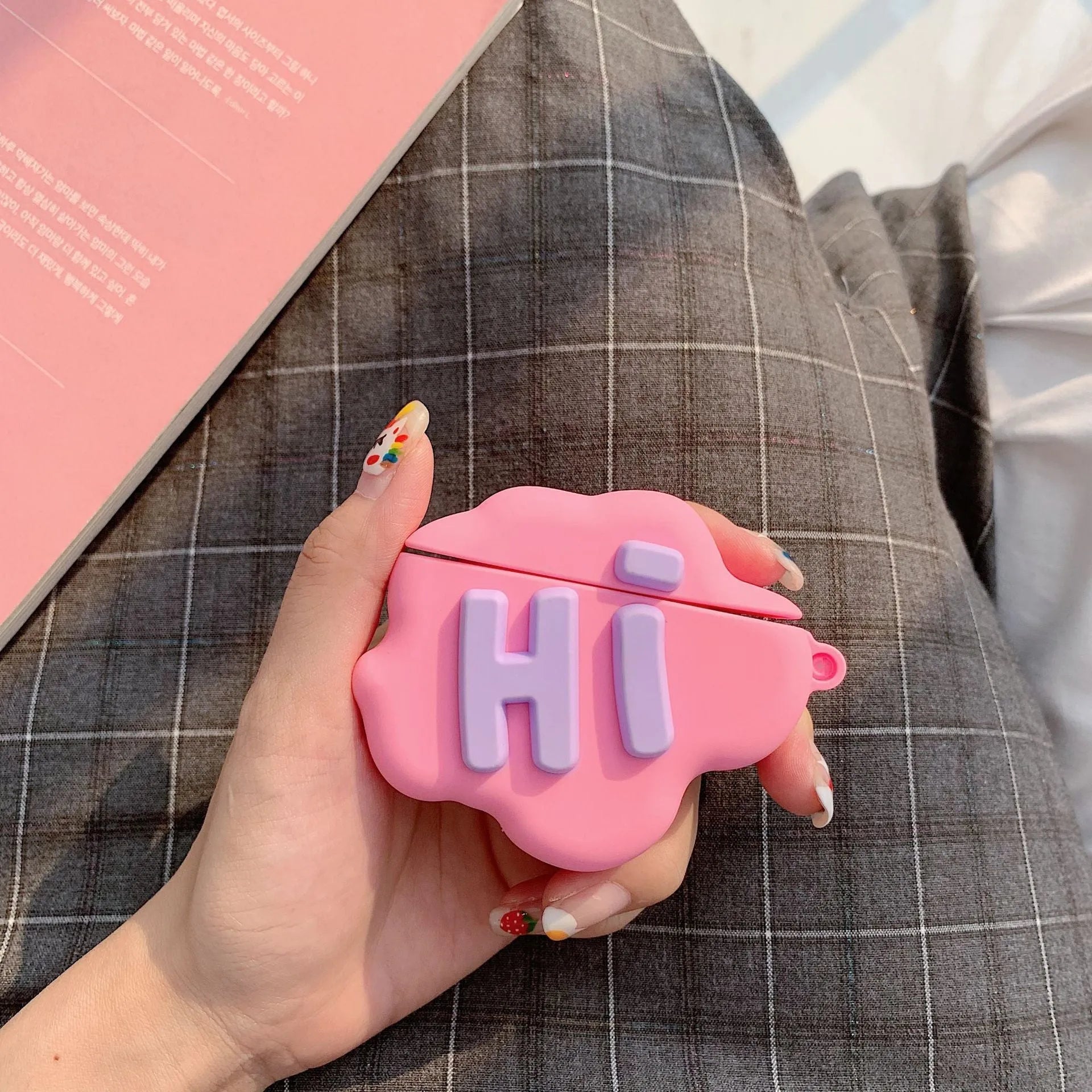 AirPod 2 Case 3D HI BYE Cloud Letter Cartoon Soft Silicone Wireless Earphone Cases For Apple Airpods Case Cute Cover My Store