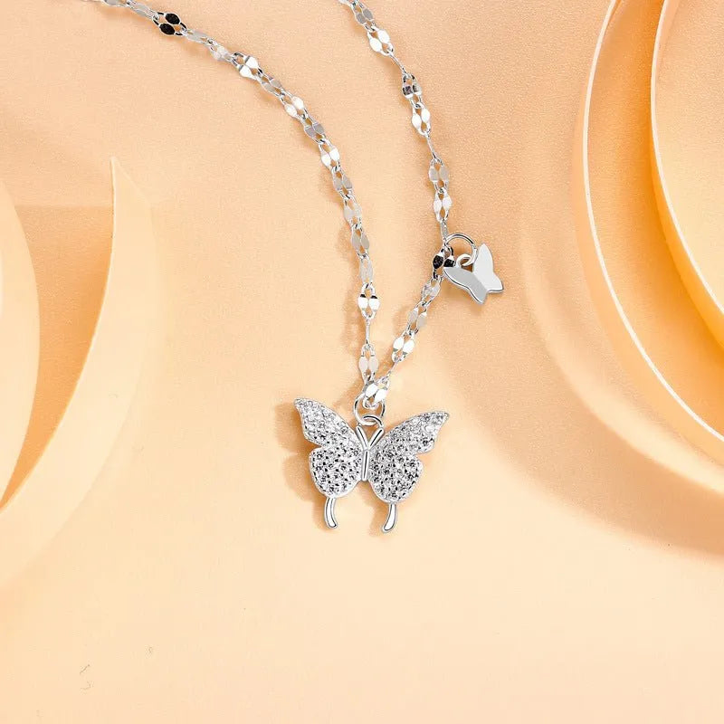 Butterfly Necklace For Women Light Luxury Minority High-grade Tassel Clavicle Chain My Store