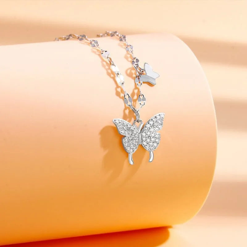 Butterfly Necklace For Women Light Luxury Minority High-grade Tassel Clavicle Chain My Store